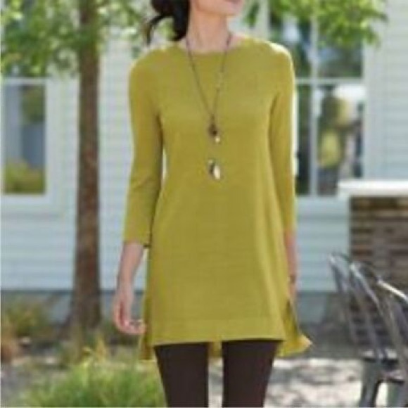 J. Jill Sweaters - J Jill merino tunic in pea green